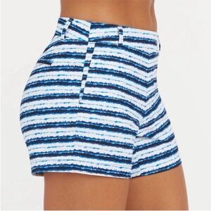 Spanx Small Shorts Sunshine 4” in Blue Painted Stripe NWT